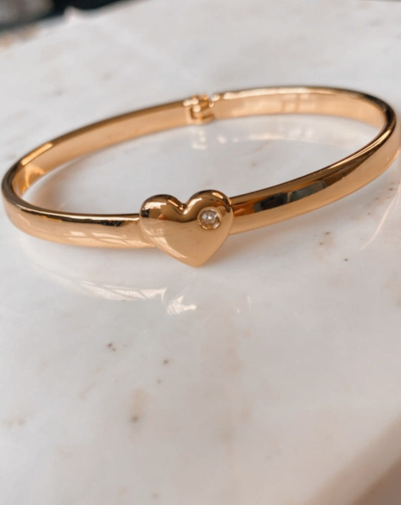 Pulseira bracelete coração com strass adulto e infantil