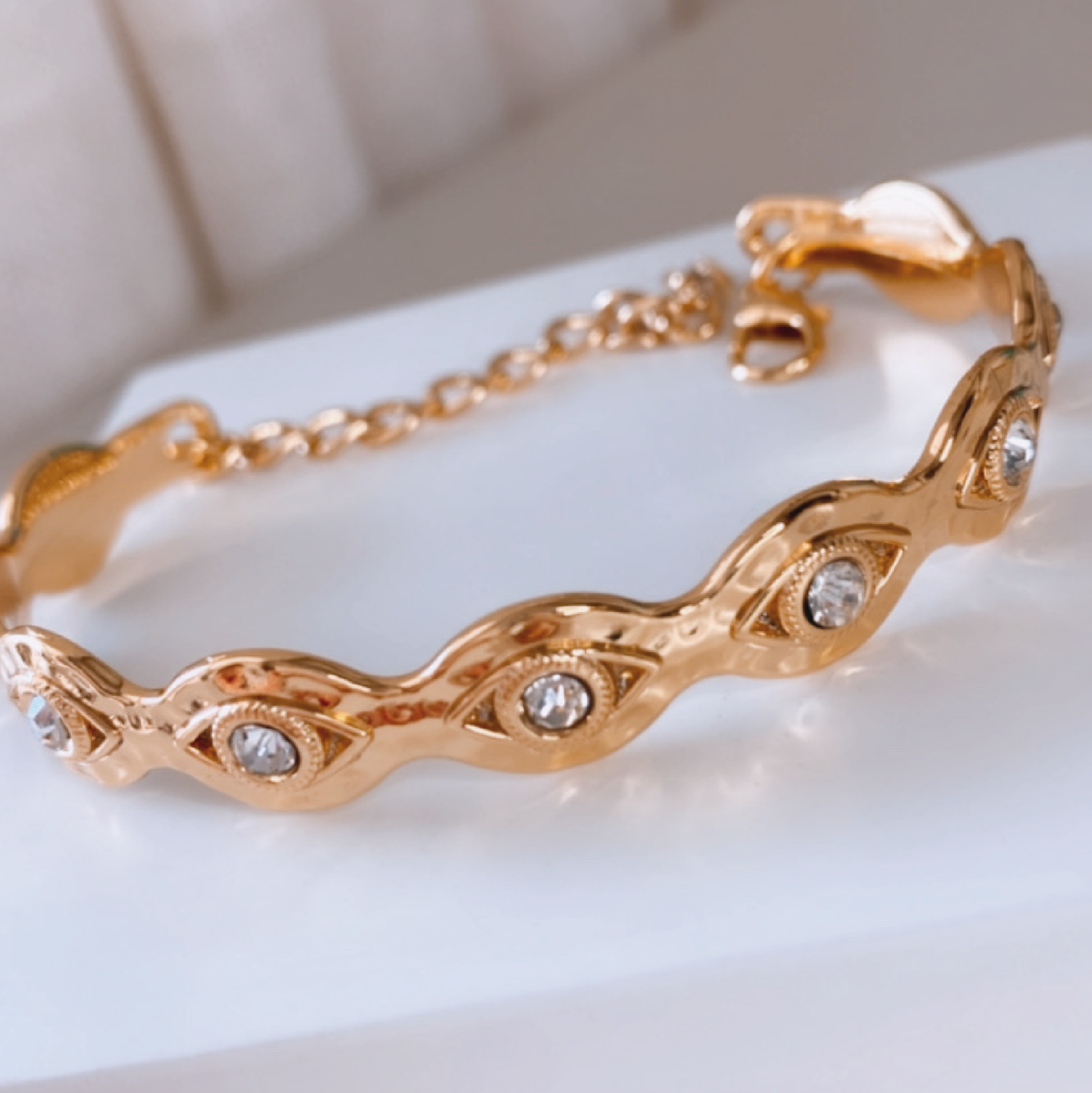 Pulseira Bracelete Olho Strass